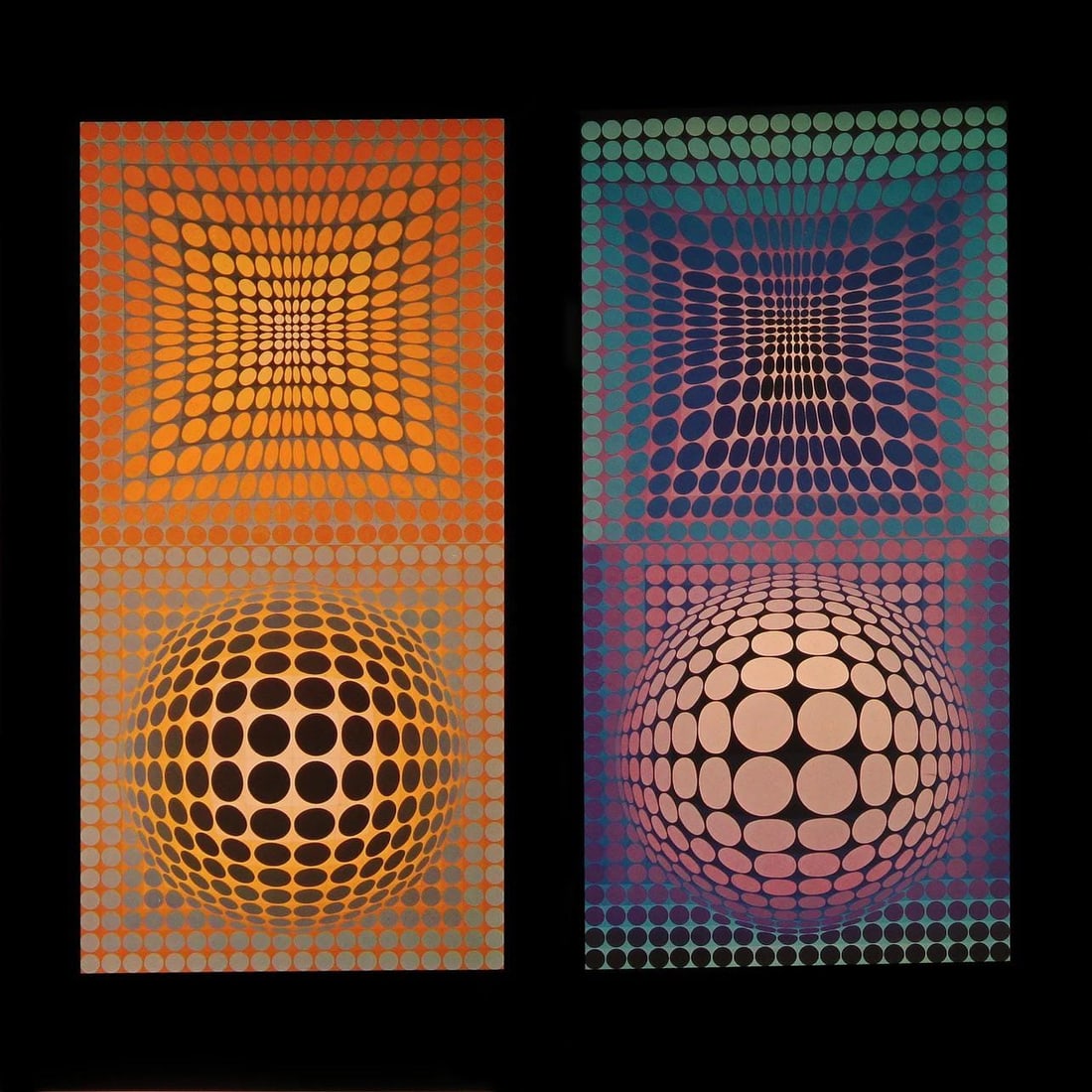 Victor Vasarely, Composition, Damier, Limited Edition Heliogravure (1 of 4)