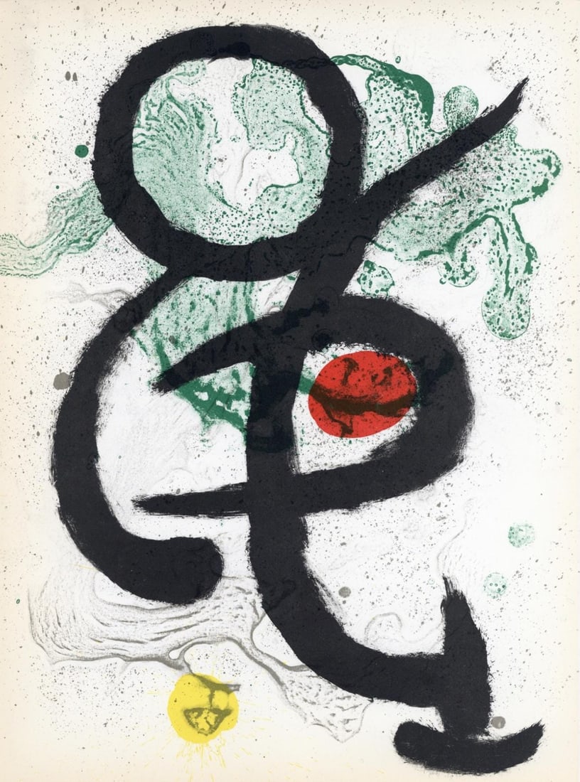 Joan Miro, Composition (Cramer 83; Mourlot 340-347), Derriere le miroir, Limited Edition Lithograph (1 of 4)