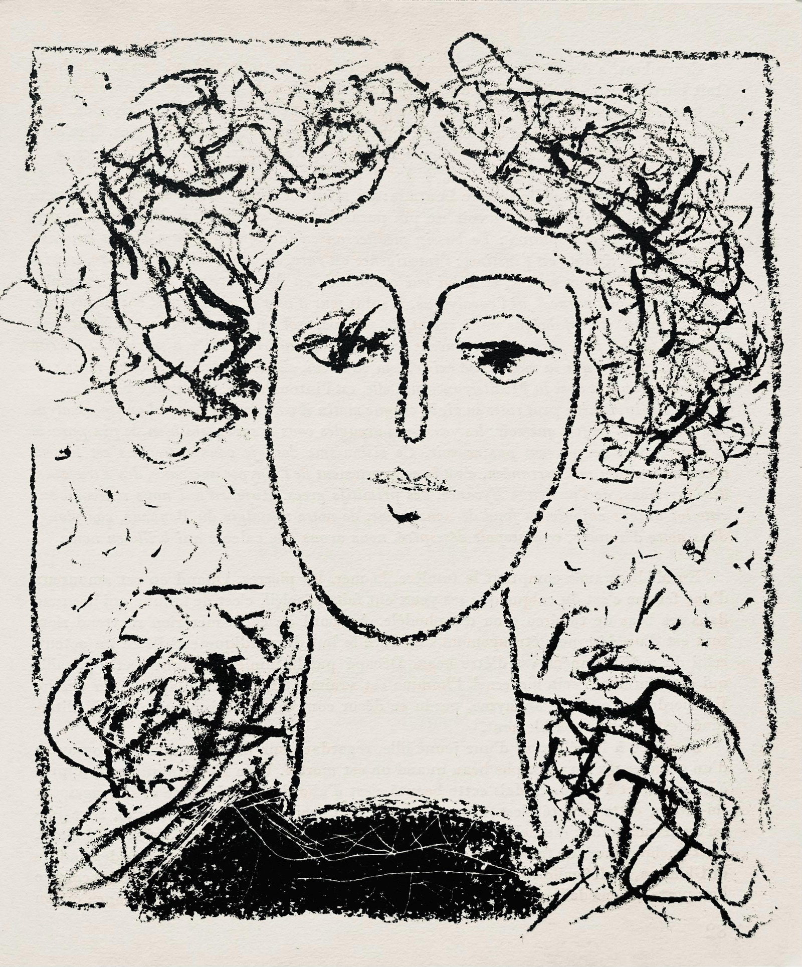 Andre Marchand, Composition, pierre a feu provence noire, Limited Edition Lithograph: Lithograph on velin du Canson & Montgolfier Vidalon-Les-Annonay paper. Paper size: 9.45 x 8.27 inches. Excellent condition. Unsigned and unnumbered, as issued. Notes: From the volume, pierre a feu pro