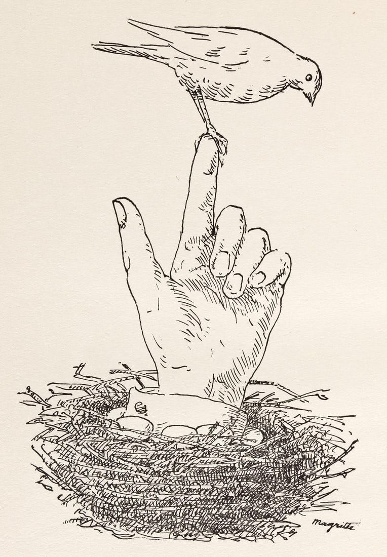 Rene Magritte, Composition, Dix dessins de Rene Magritte, Limited Edition Lithograph (1 of 4)