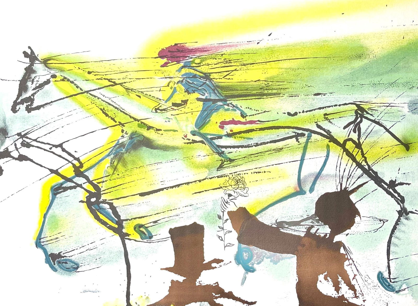 Salvador Dali, Le Cheval de Course, Les Chevaux de Dali, Fac-simile Signed, Limited Edition (1 of 4)