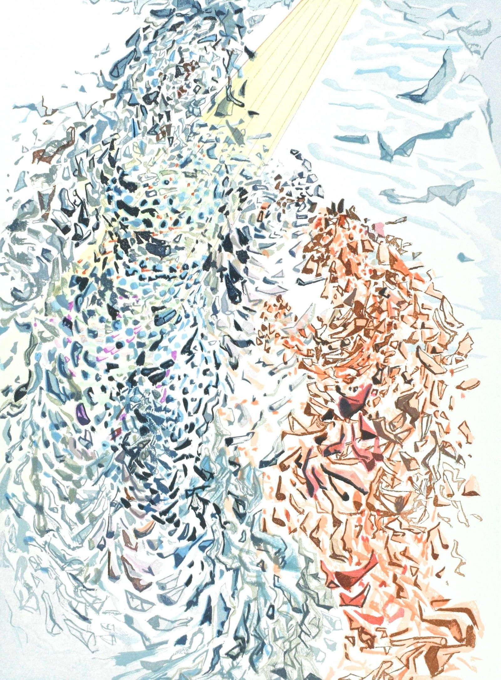 Salvador Dali, Le Paradis XI (Michler/Lopsinger 1039-1138; Field 189-200), La Divine Comedie,: Woodcut in colors on velin pur chiffon de Rives paper. Paper size: 13 x 10.375 inches. Inscription: Unsigned and unnumbered, as issued. Catalogue raisonne references: Dali, Salvador, et al. Salvador