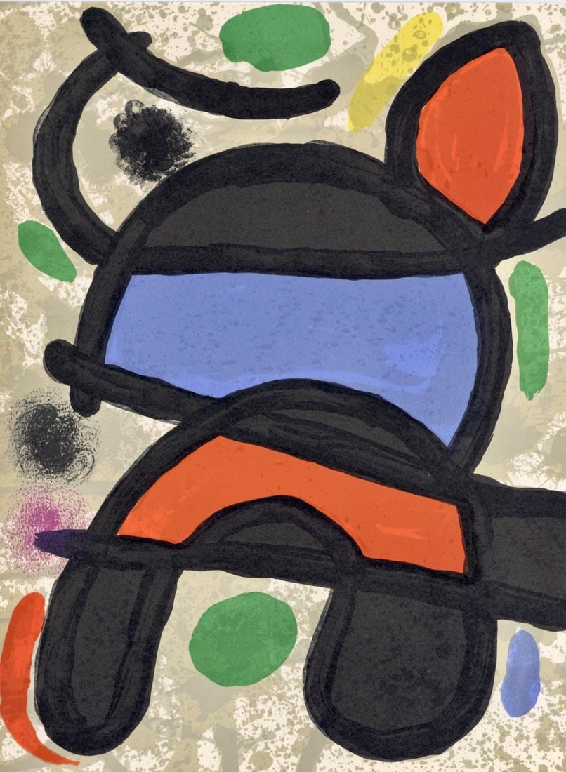 Joan Miro, Composition, Derriere le miroir, Limited Edition Lithograph (1 of 4)
