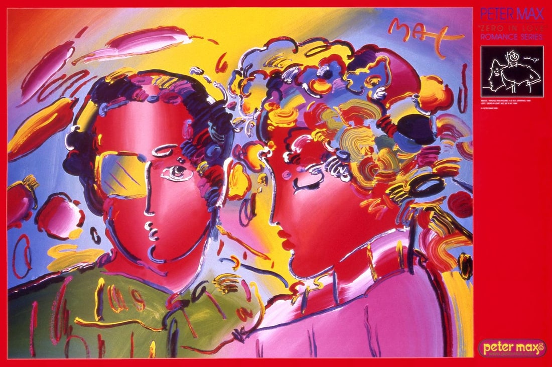Peter Max, Zero in Love, 2000, Hand Signed, Official Edition Offset Lithograph (1 of 4)