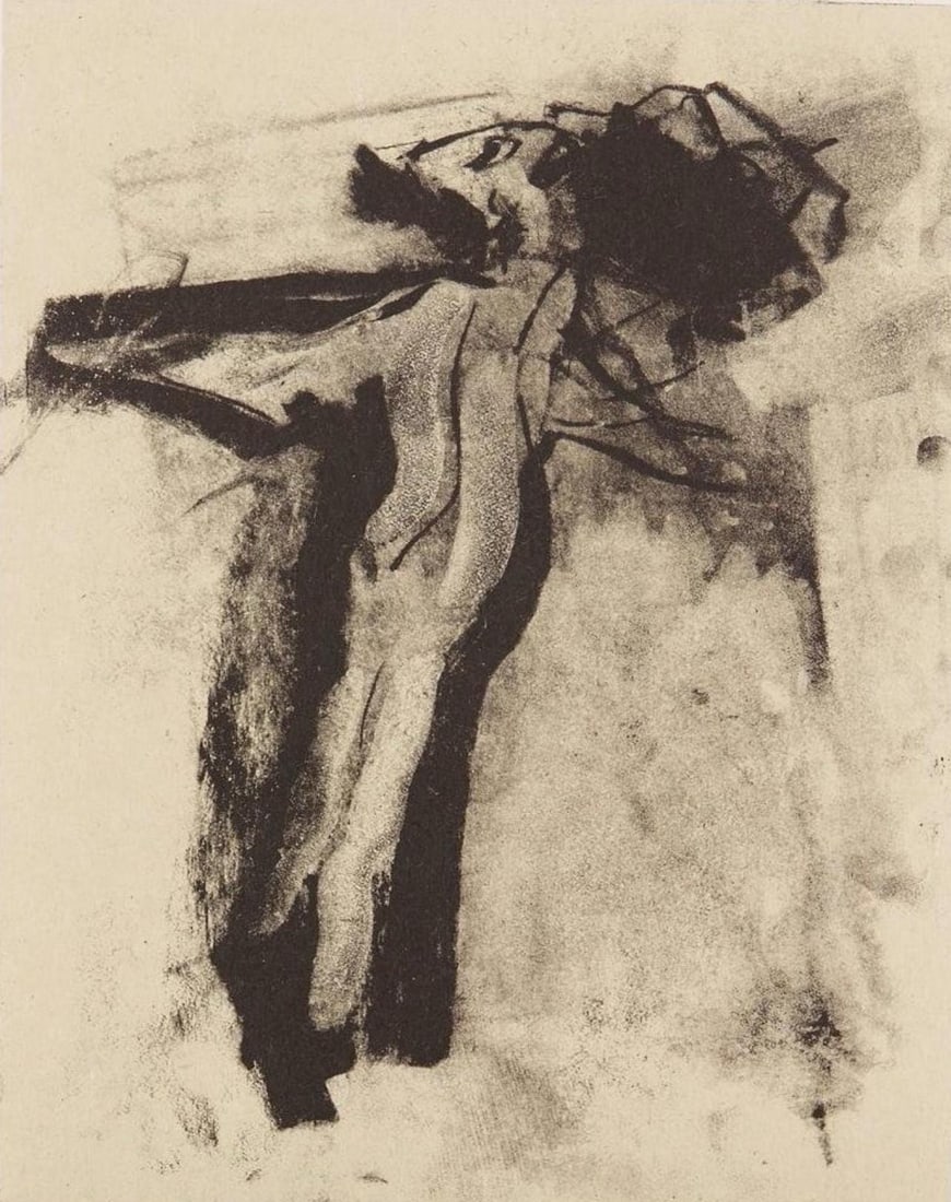 Willem de Kooning, Composition, Poems, Limited Edition Lithograph: Lithograph on papier Kitakata a la main, mounted on papier Cartiere Enrico Magnani a la main paper, as issued. Paper Size: 23.5 x 19 inches. Excellent condition. Inscription: Unsigned and unnumbered,