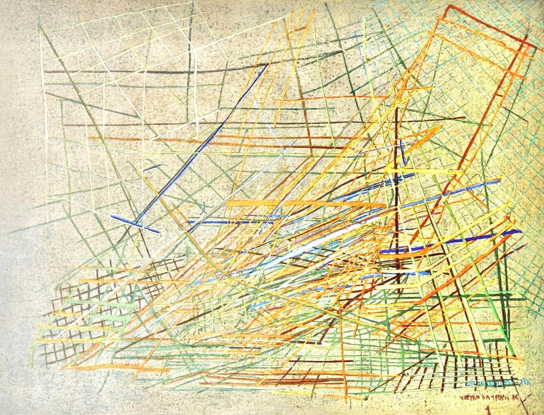 Vieira da Silva, Composition, Vieira da Silva, Peintres d'aujourd'hui, Limited Edition Heliogravure: Heliogravure on velin paper. Paper Size: 10.83 x 13.78 inches. Inscription: Signed in the plate and unnumbered, as issued. Notes: From the folio, Vieira da Silva, Peintres d'aujourd'hui, 1960. Publish