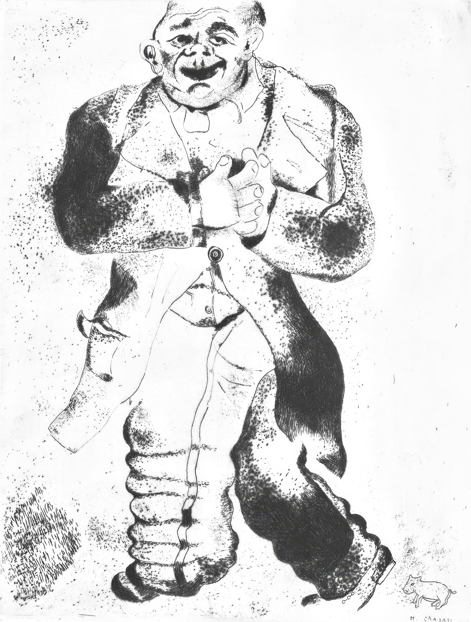 Marc Chagall, Sobakevitch (Cramer 17), Nicolas Gogol, Les Ames mortes, Limited Edition Etching, (1 of 4)