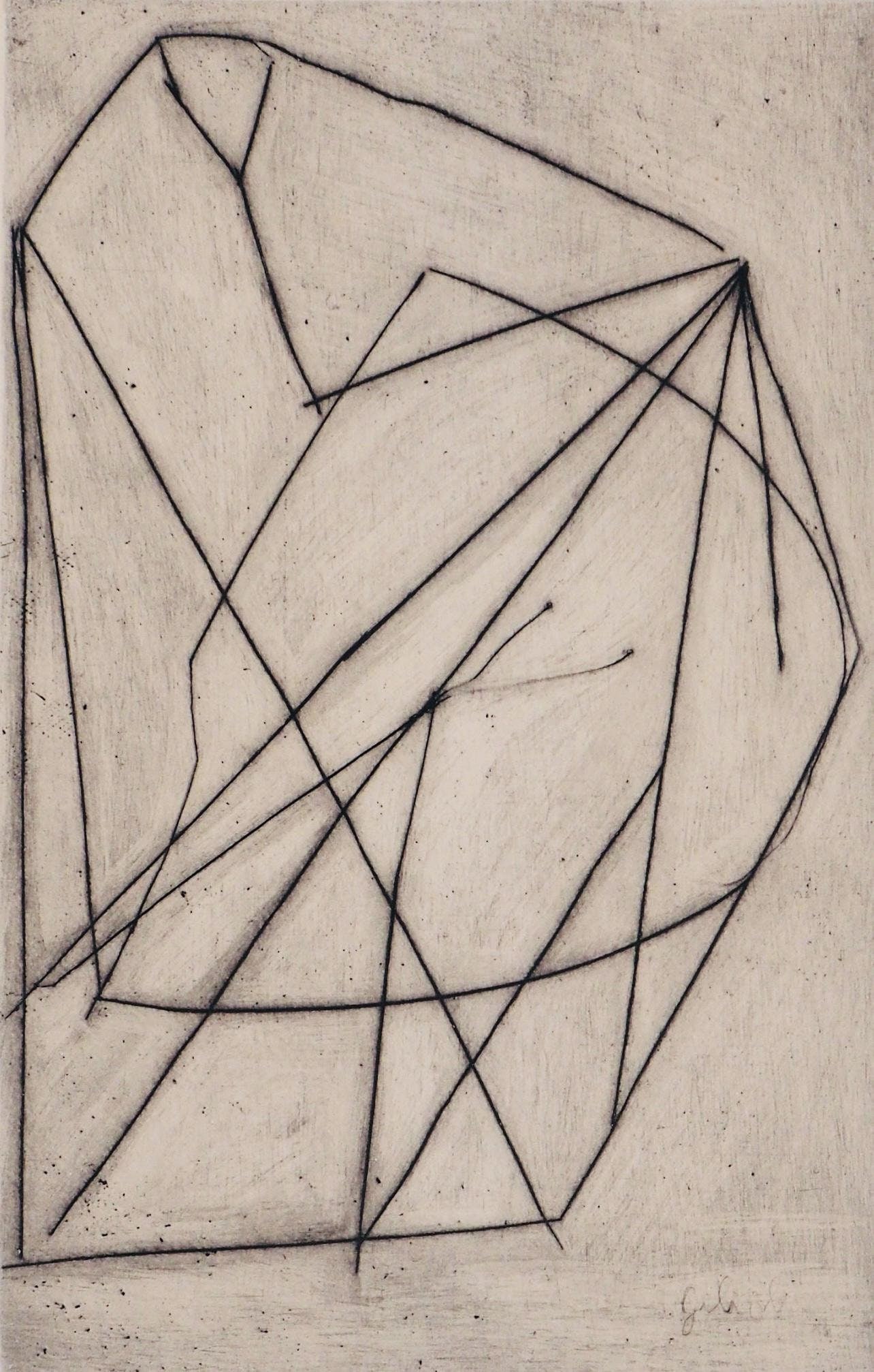 Emile Gilioli, Labyrinthe, Paroles peintes I, Limited Edition Etching (1 of 4)