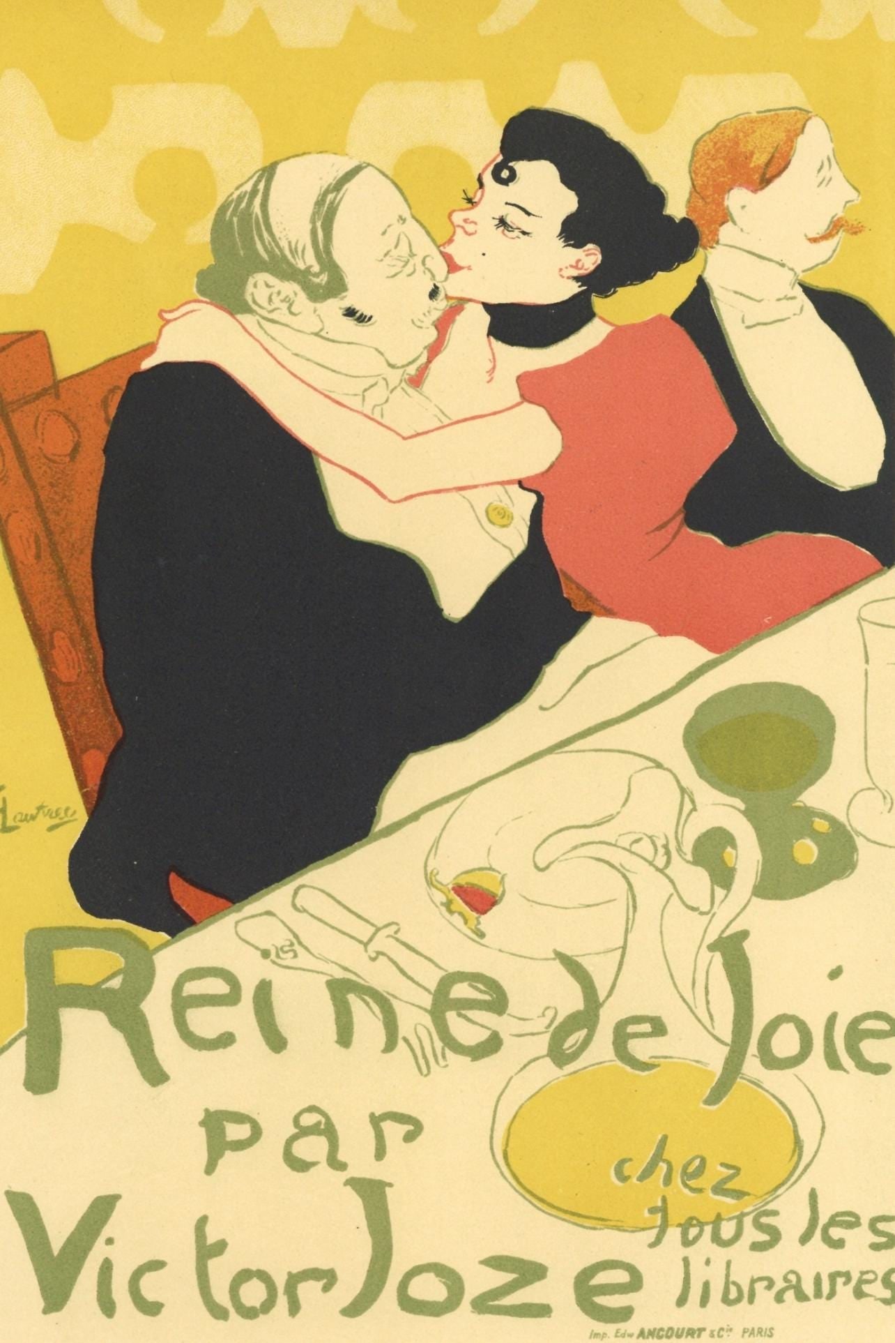 Henri de Toulouse-Lautrec, Reine de Joie, Les Affiches De Toulouse-Lautrec, Limited Edition: Lithograph on grand velin Filigrane a sa marque paper. Paper size: 12.5 x 9.75 inches; image size: 11.42 x 8.27 inches. Excellent condition. Inscription: Signed in the plate and unnumbered, as
