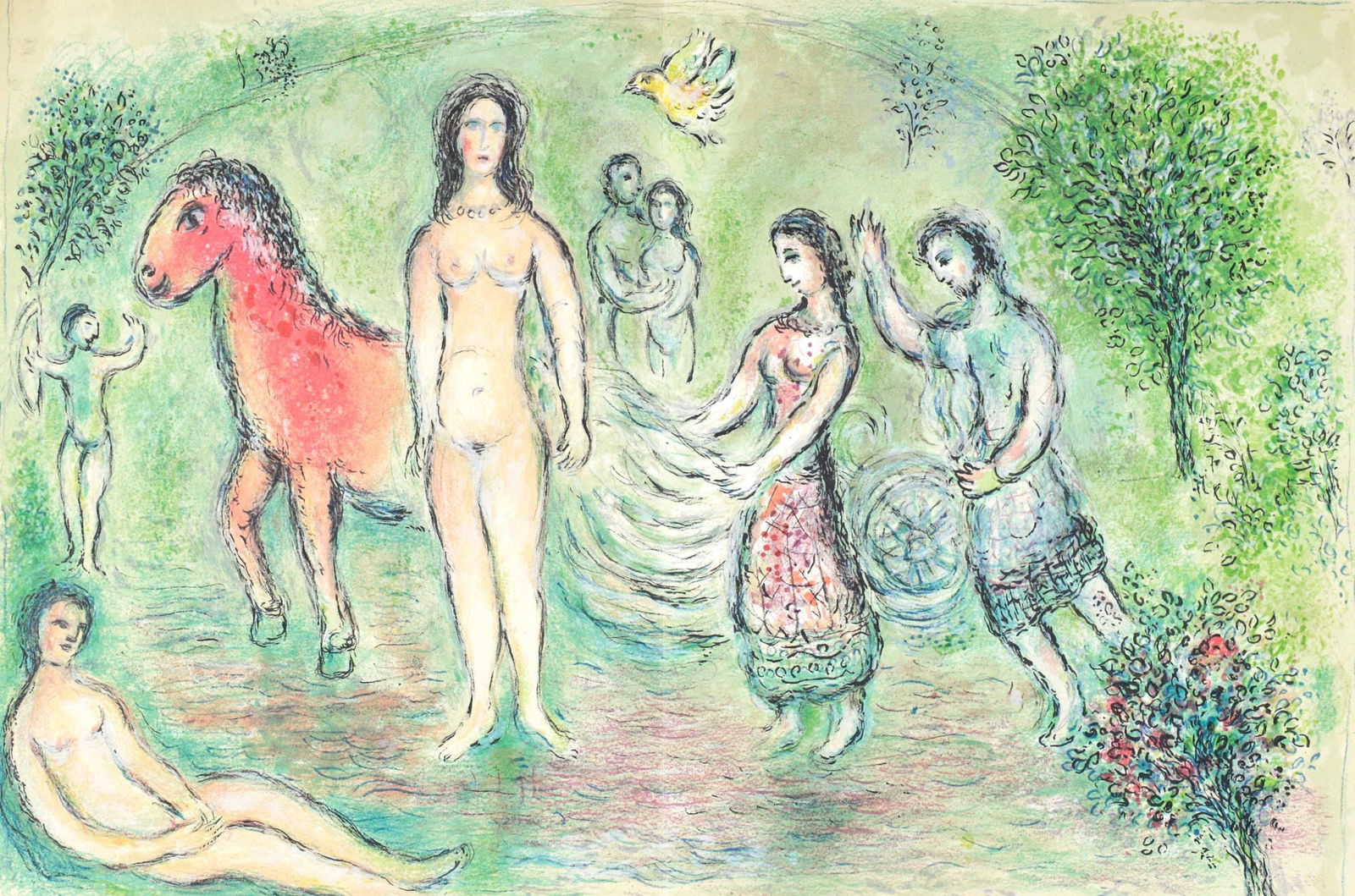 Marc Chagall, Odysseus vor Nausikaa, Homer, Die Odyssee, Limited Edition Lithograph (1 of 4)