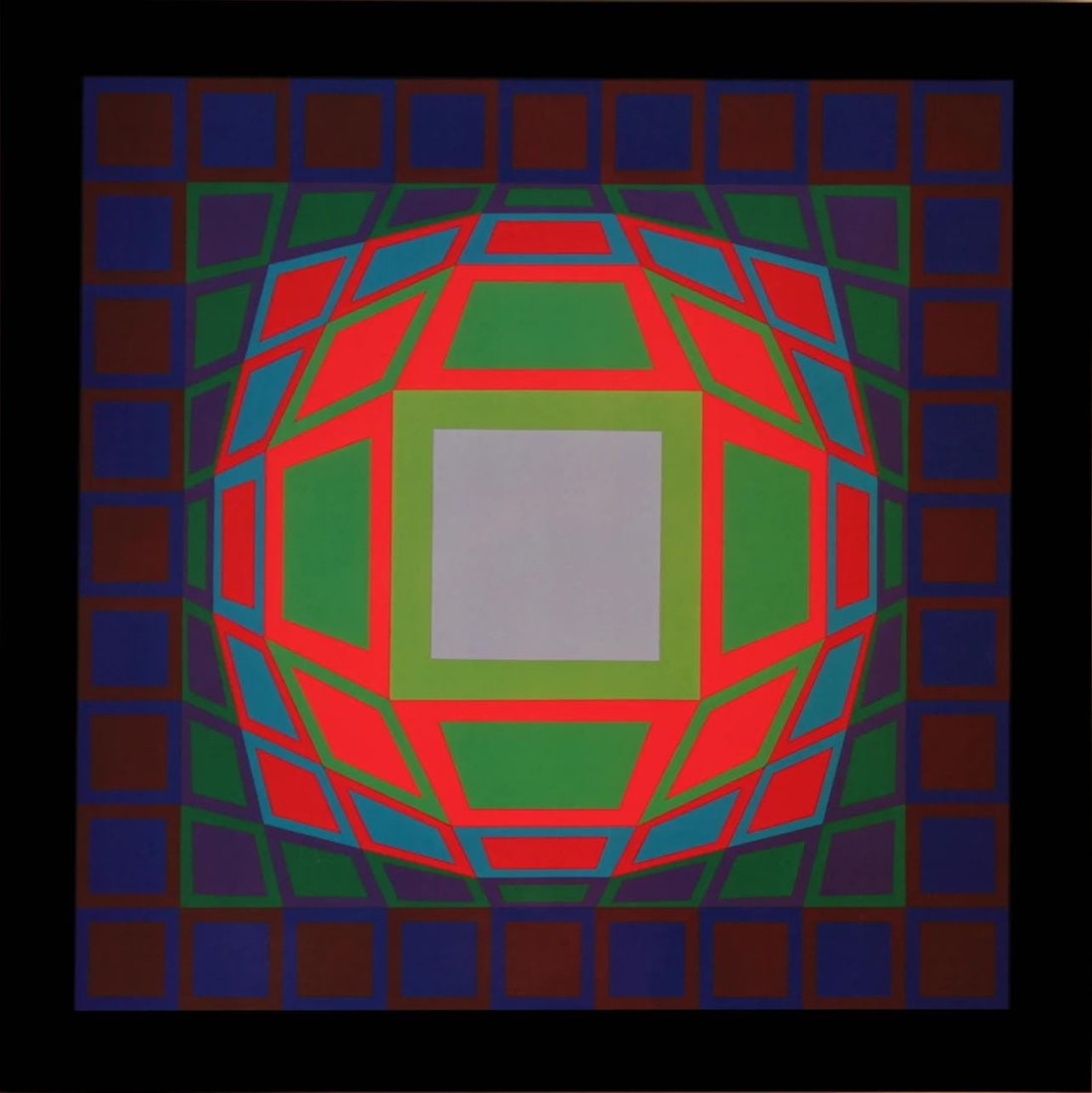 Victor Vasarely, Composition, Progressions III, Limited Edition Heliogravure (1 of 4)