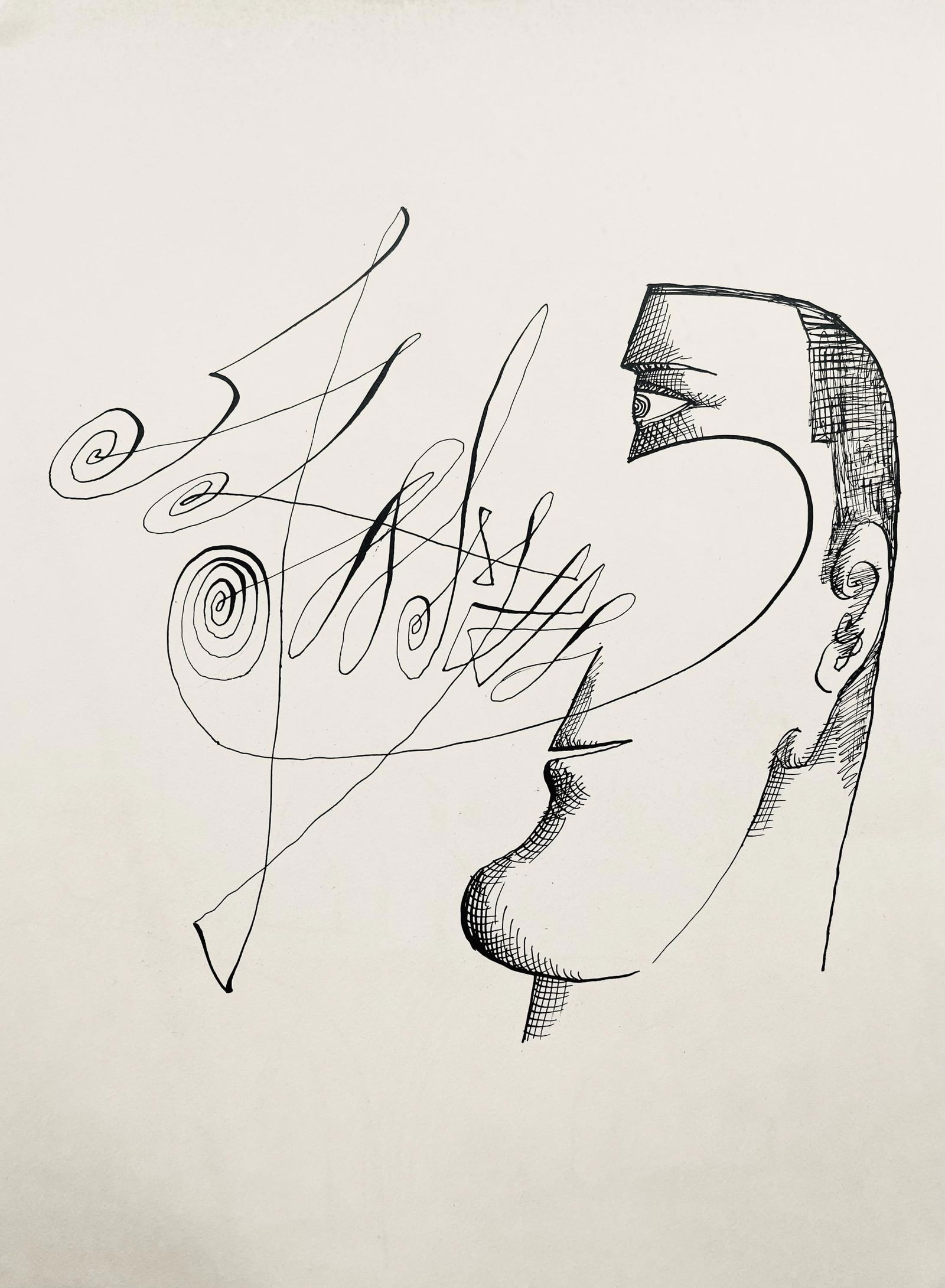 Saul Steinberg, Composition, Derriere le miroir, Limited Edition Lithograph (1 of 4)