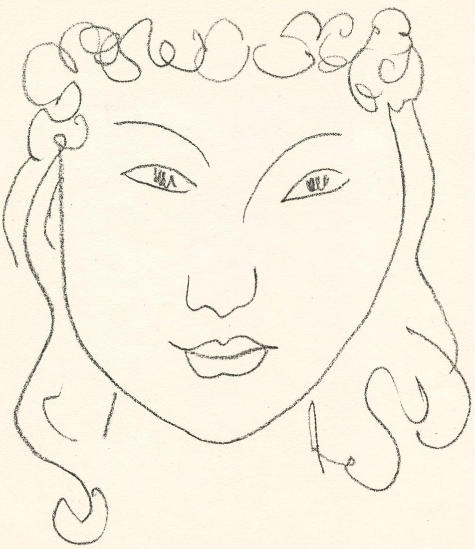 Henri Matisse, Composition (Duthuit No. 17), Pierre a feu, Les Miroirs profonds, Limited Edition: Lithograph on velin superieur paper. Unsigned and unnumbered. Paper Size: 9.53 x 8.07 inches. Excellent condition. Notes: From the volume, Pierre a feu, Les Miroirs profonds. Published by Maeght, edit