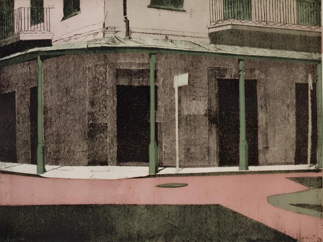 Dean Mitchell, Hot in the Shade, Music, Deep Rivers in My Soul, Limited Edition Etching: Etching in colors on Somerset velin paper. Paper Size: 20 x 23 inches. Excellent condition. Inscription: Unsigned and unnumbered, as issued. Notes: From the folio, Music, Deep Rivers in My Soul,