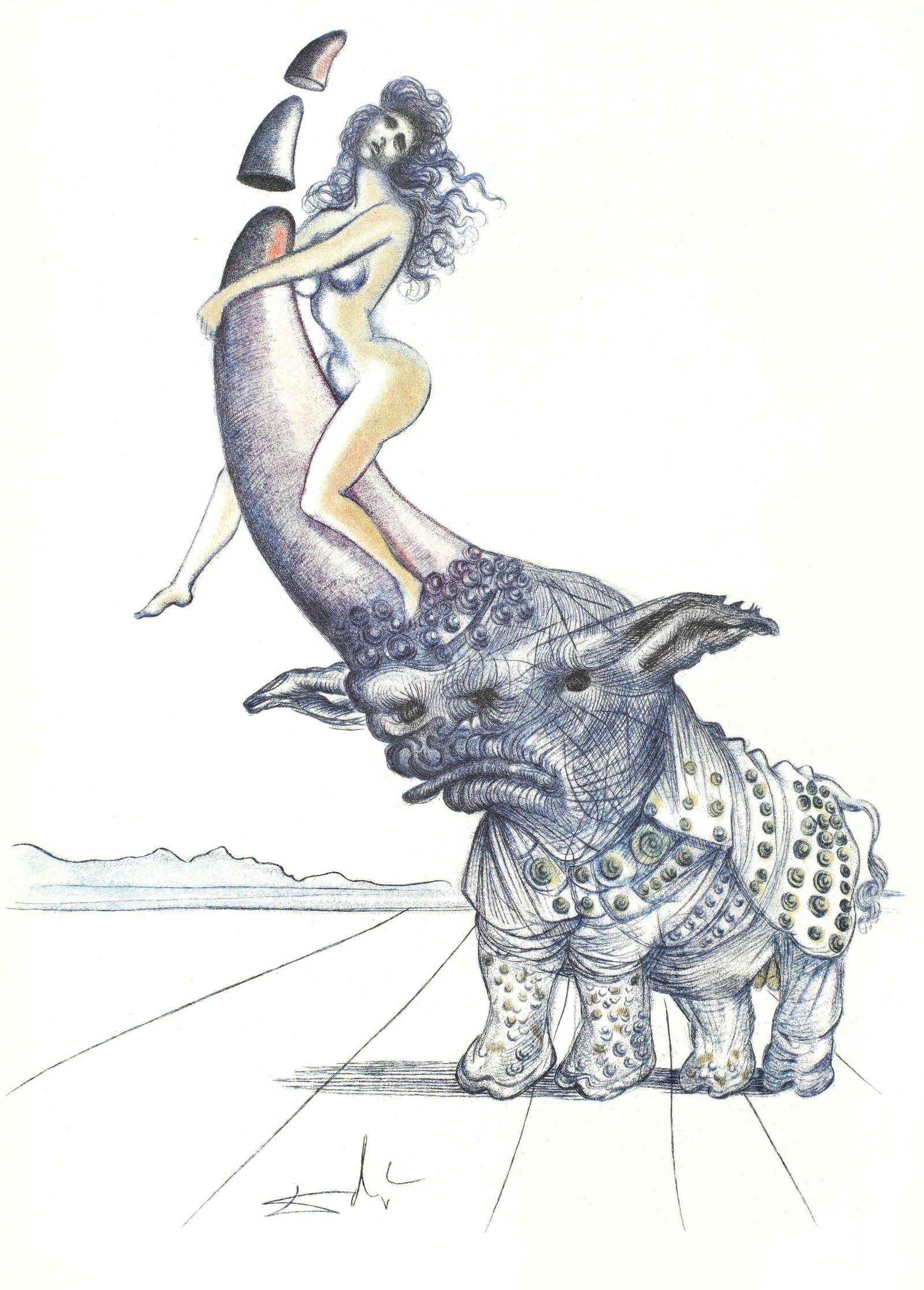 Salvador Dali, Composition (Field 67-4; M/L 174-187), Dali illustre Casanova, Limited Edition (1 of 4)