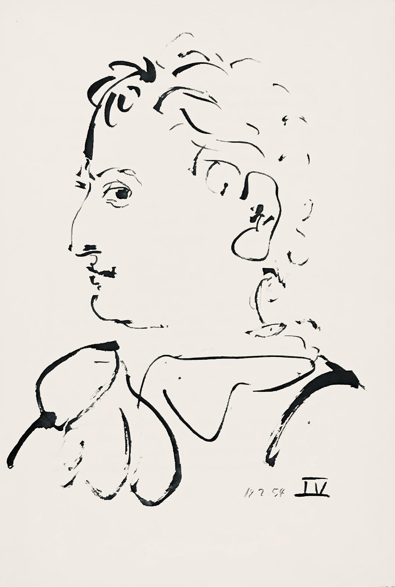 Pablo Picasso, Composition (Horodisch B19), Mystification, Limited Edition Lithograph: Lithograph on velin pur fil Lafuma Navarre paper. Paper size: 10.63 x 7.48 inches. Excellent condition. Inscription: Unsigned and unnumbered, as issued. Notes: From the album, Mystification ou l'Histo