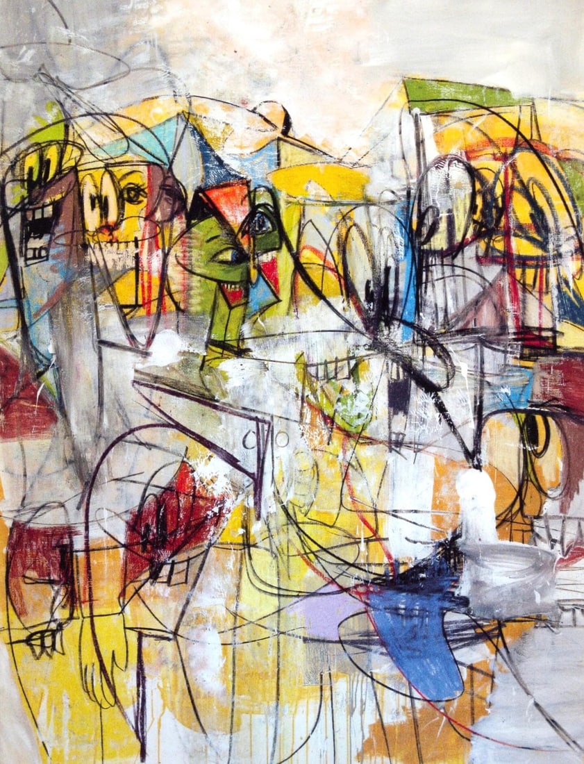 George Condo, Internal Voices, Drawing Paintings, Limited Edition Four Color Process Print (1 of 4)