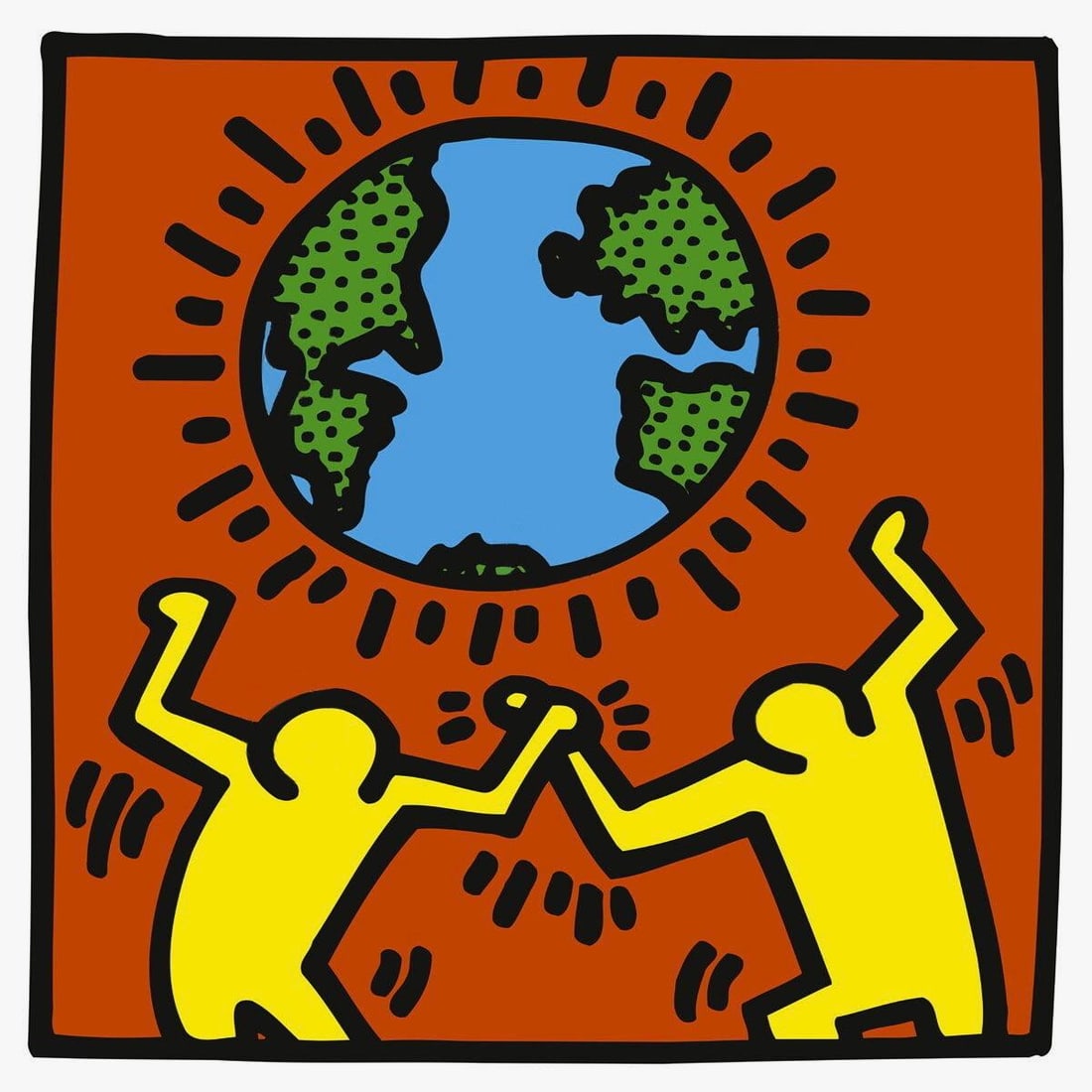 Keith Haring, Untitled (World), Official Edition Silkscreen (1 of 4)