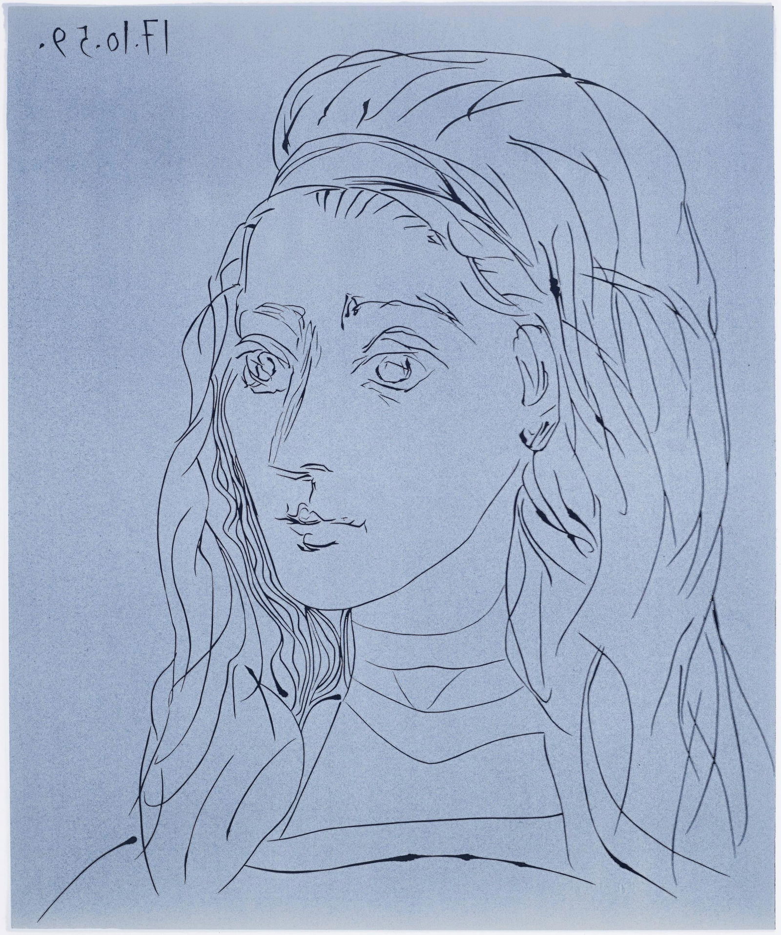 Pablo Picasso, Portrait de Jacqueline (Orozco 214), Grabados al linoleo, Limited Edition Linocut (1 of 4)