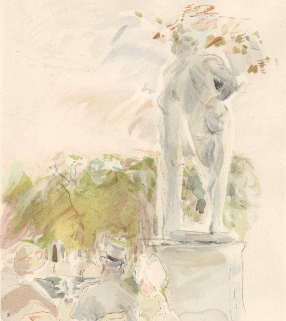Berthe Morisot, Les Tuileries, Berthe Morisot Seize Aquarelles, Limited Edition Lithograph (1 of 4)