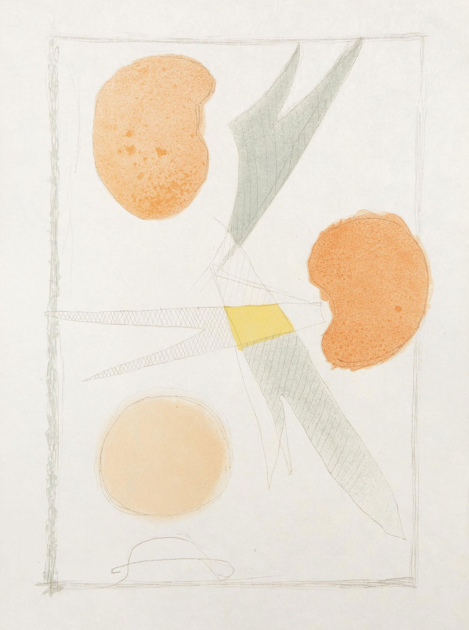 Georges Braque, Composition (Vallier 143), La Liberte des Mers, Limited Edition Lithograph: Lithograph on grand velin d'Arches paper. Paper size: 22.83 x 15 inches. Excellent condition. Inscription: unsigned and unnumbered, as issued. Notes: from the folio, La Liberte des Mers, 1959. Publish