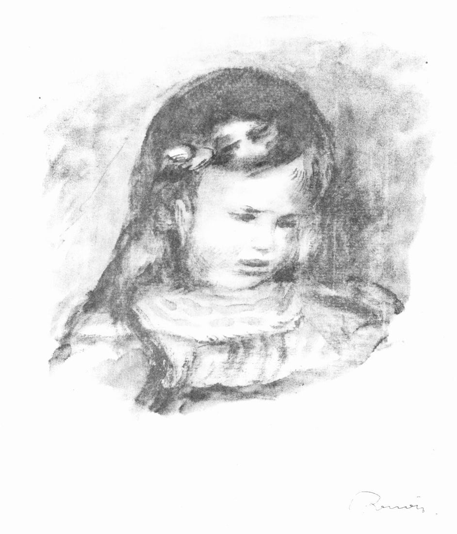 Pierre-Auguste Renoir, Claude Renoir la tete baissee, Les Lithographies de Renoir, Limited Edition (1 of 4)
