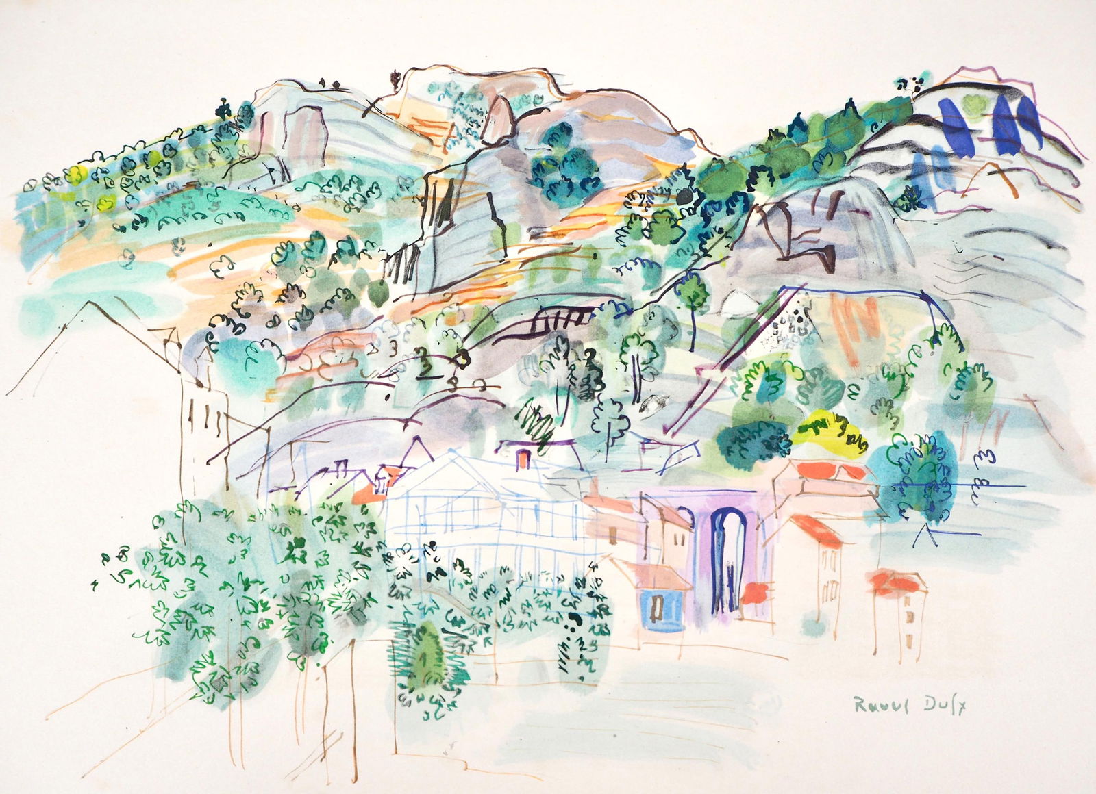 Raoul Dufy, Composition, Eaux-de-vie, Esprit de la fleur et du fruit, Limited Edition Lithograph (1 of 4)