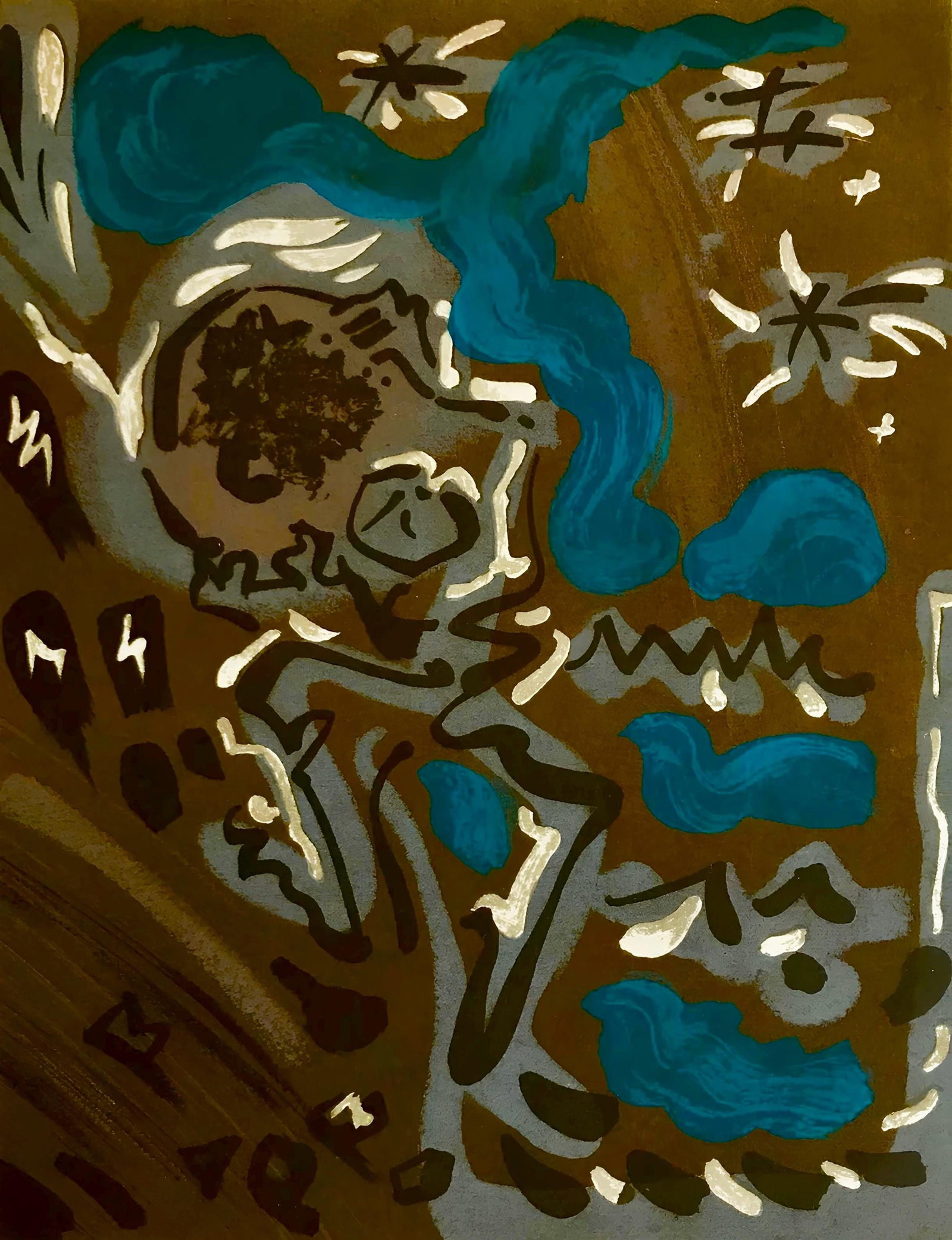 Andre Masson, Composition, Œuvres completes d'Albert Camus, Limited Edition Lithograph: Lithograph on velin d'Arches filigrane paper. Paper Size: 11 x 8.5 inches. Excellent condition. Inscription: Unsigned and unnumbered, as issued. Notes: From the volume, Œuvres completes d'Albert Camu