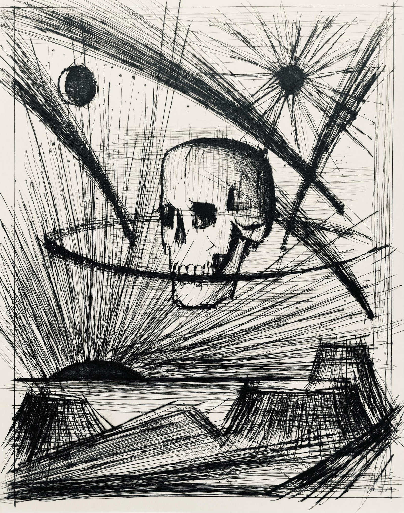 Bernard Buffet, Composition (Reinz 208-222), Voyages Fantastiques, Limited Edition Etching (1 of 4)