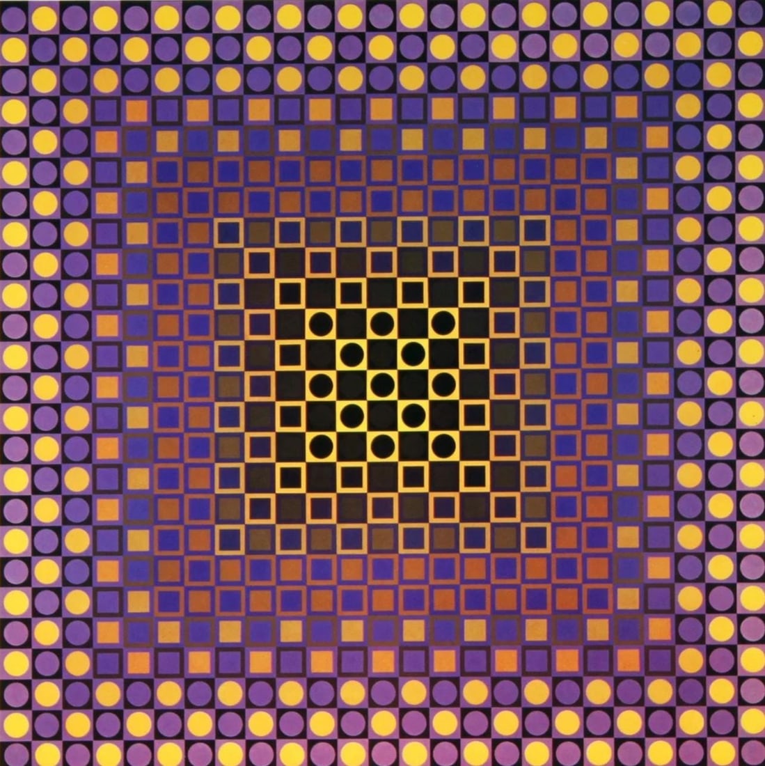 Victor Vasarely, Composition, Folklore Planetaire, Limited Edition Heliogravure (1 of 4)