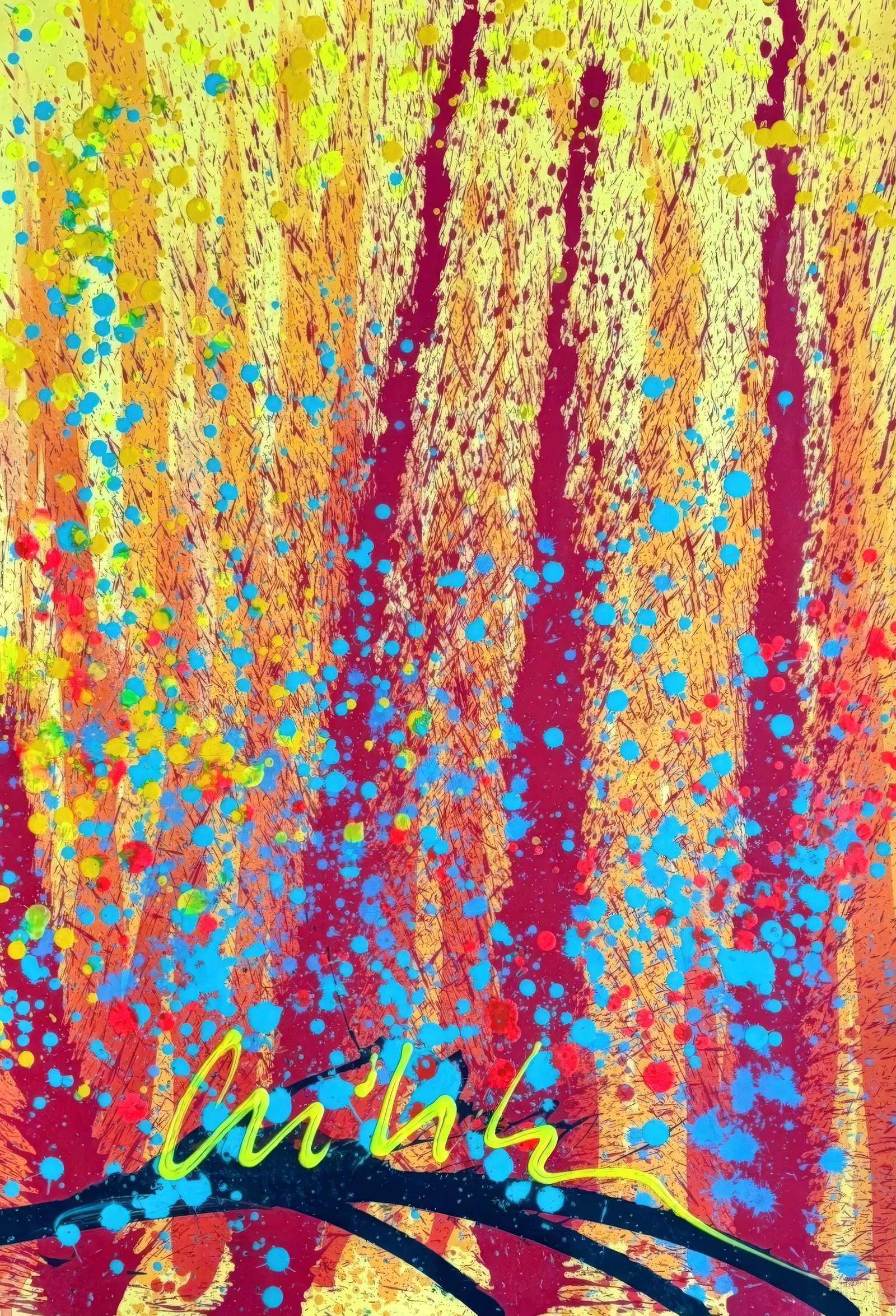 Dale Chihuly, Composition, Spears Series, Limited Edition Mixed Media Lithograph (1 of 4)