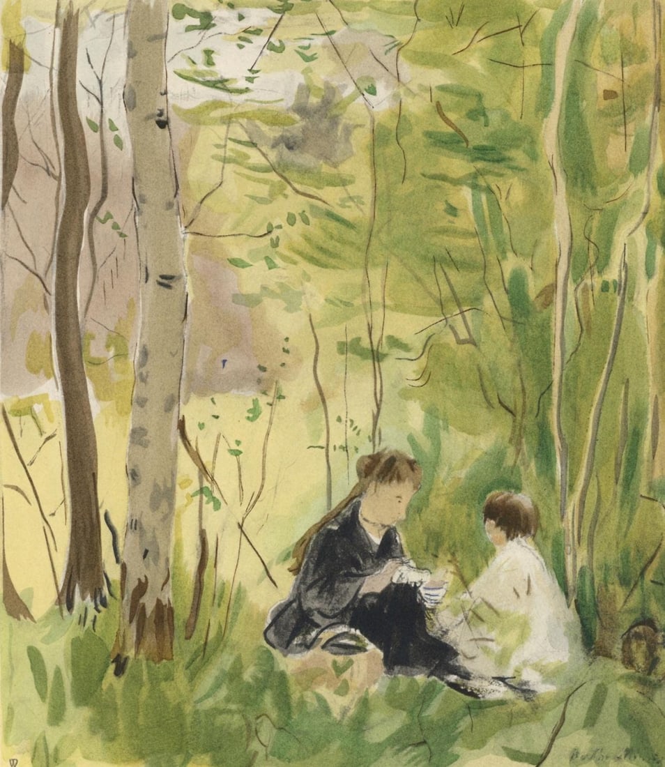 Berthe Morisot, Le Gouter, Berthe Morisot Seize Aquarelles, Limited Edition Lithograph (1 of 4)