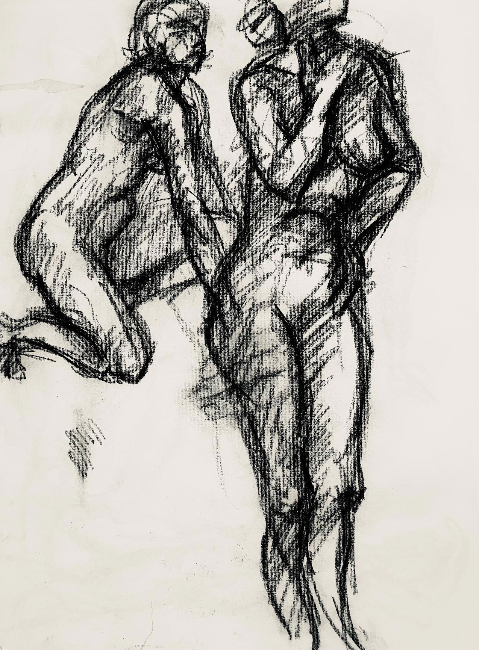 Ian Hornak, Renaissance Female Nude Figure Study, 1963, Original Drawing: Charcoal on velin paper, circa 1963. Paper Size: 23 x 18 inches. Good condition, consistent with age. Inscription: Unsigned, Estate stamped, verso. Provenance: Estate of Ian Hornak, East Hampton. Note