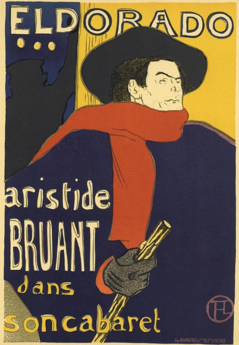 Henri de Toulouse-Lautrec, Aristide Bruant, Eldorado, Les Affiches De Toulouse-Lautrec, Limited (1 of 4)