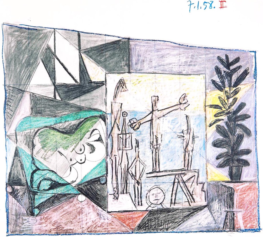 Pablo Picasso, 7.1.58. II (Cramer 155), La Chute d'Icare, Limited Edition Heliogravure (1 of 4)