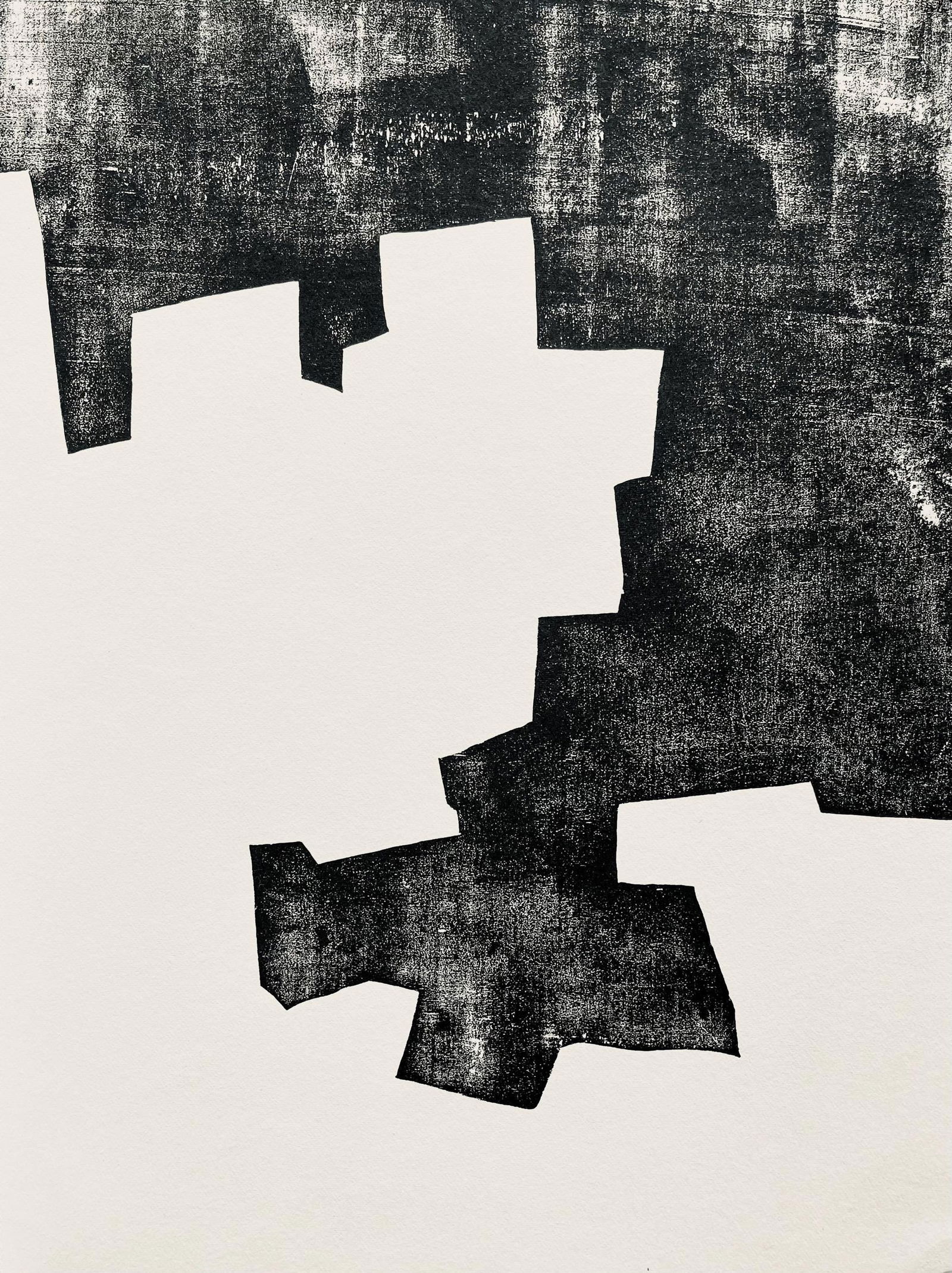 Eduardo Chillida, Composition, Derriere le miroir, Limited Edition Woodcut: Woodcut on velin paper. Paper size: 15 x 11 inches. Excellent condition. Inscription: Unsigned and unnumbered, as issued. Notes: From Derriere le miroir, N deg 174, 1968. Published by Aime Maeght, Edi