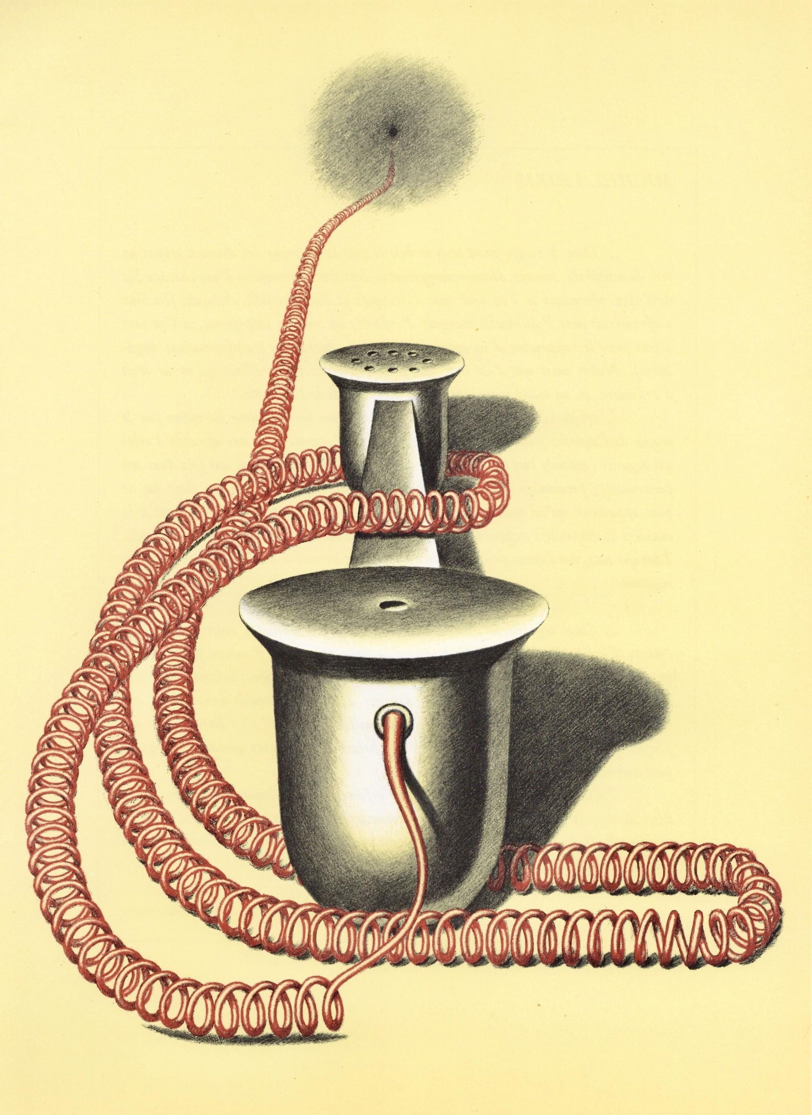 Konrad Klapheck, Composition, Hommage a Aime et Marguerite Maeght, Derriere le miroir, Limited: Lithograph on velin paper. Paper Size: 15 x 11 inches. Inscription: Unsigned and unnumbered, as issued. Notes: From the folio, Derriere le miroir, N deg 250, Hommage a Aime et Marguerite Maeght, 1982.