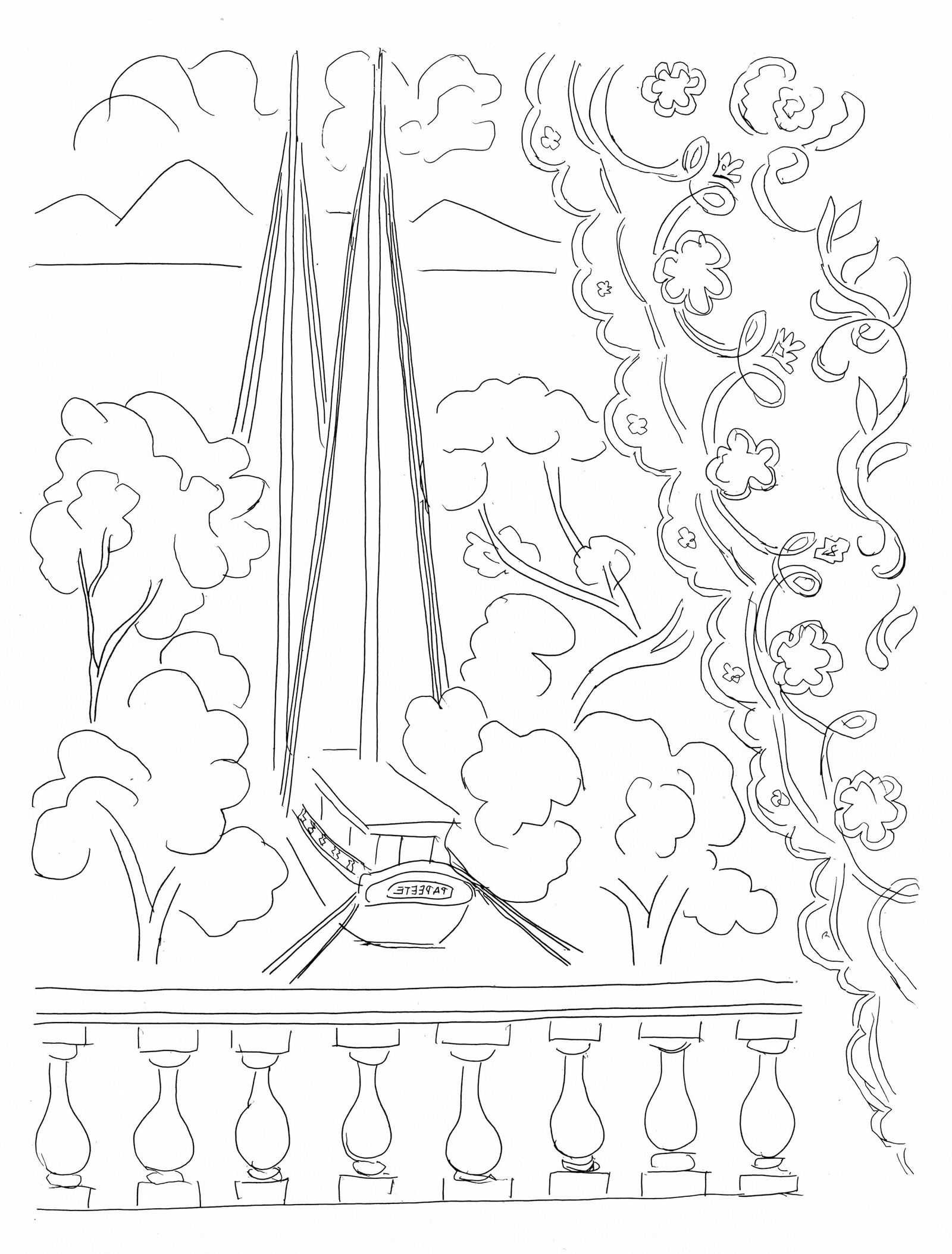 Henri Matisse, Soupir, Poesies de Stephane Mallarme, Limited Edition Lithograph: Lithograph on velin papier bouffant des Papeteries de Casteljaloux paper. Paper Size: 11.02 x 8.46 inches. Inscription: Unsigned and unnumbered, as issued. Condition: Very good/excellent, consistent w