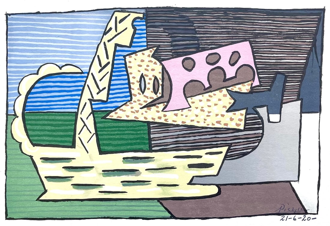 Pablo Picasso, The Basket (Orozco 95), Picasso: Fifteen Drawings, Limited Edition Lithograph (1 of 4)