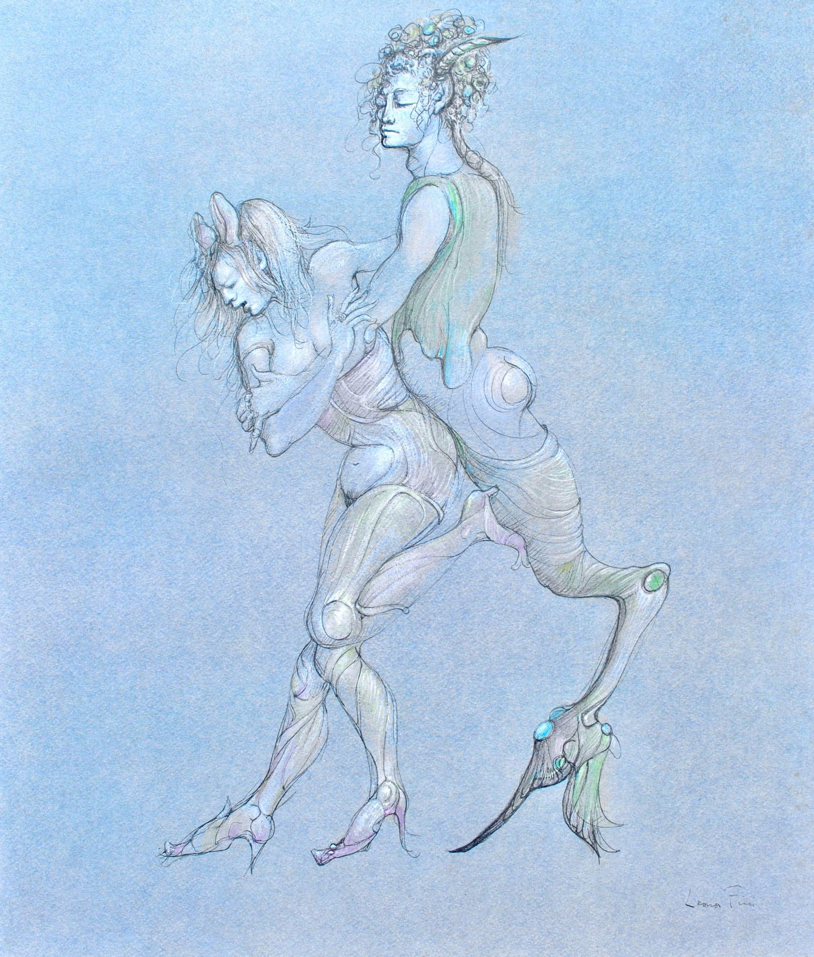 Leonor Fini, Composition, Fruits de la Passion, XXe siecle, Limited Edition Heliogravure: Heliogravure on velin de Rives pur chiffon paper, manufactured by Les papeteries de Rives, Voiron, France. Paper Size: 16.93 x 14.17 inches. Inscription: Signed in the plate and unnumbered, as issued.