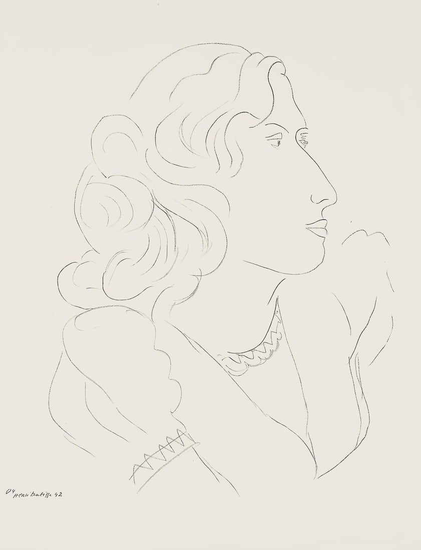 Henri Matisse, Serie O, var. 4 (Duthuit 9), Henri Matisse, Dessins, Themes et variations, Limited: Lithograph on velin pur fil paper. Paper Size: 12.875 x 9.625 inches. Excellent condition. Inscription: Signed in the plate and unnumbered, as issued. Notes: From the folio, Henri Matisse, Dessins, Th