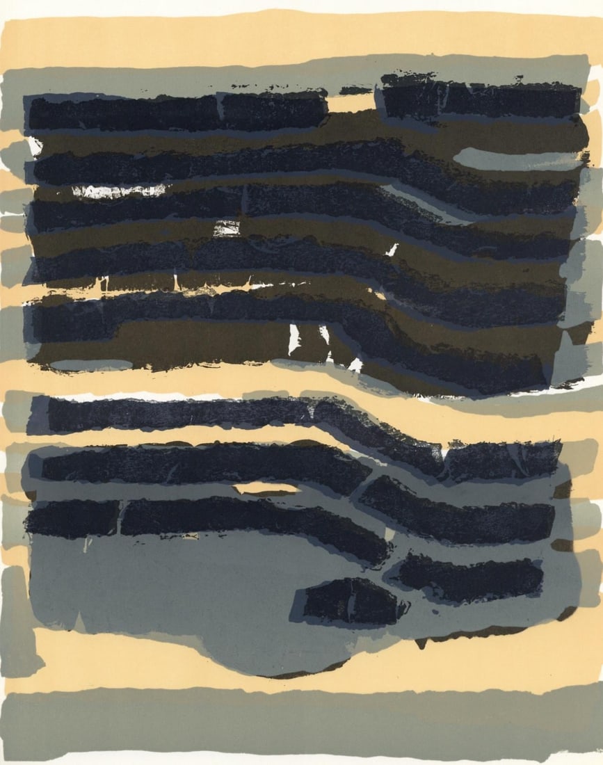 Raoul Ubac, Composition, Derriere le miroir, Limited Edition Lithograph: Lithograph on velin paper. Paper size: 15 x 11 inches. Excellent condition. Inscription: Unsigned and unnumbered, as issued. Notes: From Derriere le miroir, N deg 161, 1966. Published by Aime Maeght,