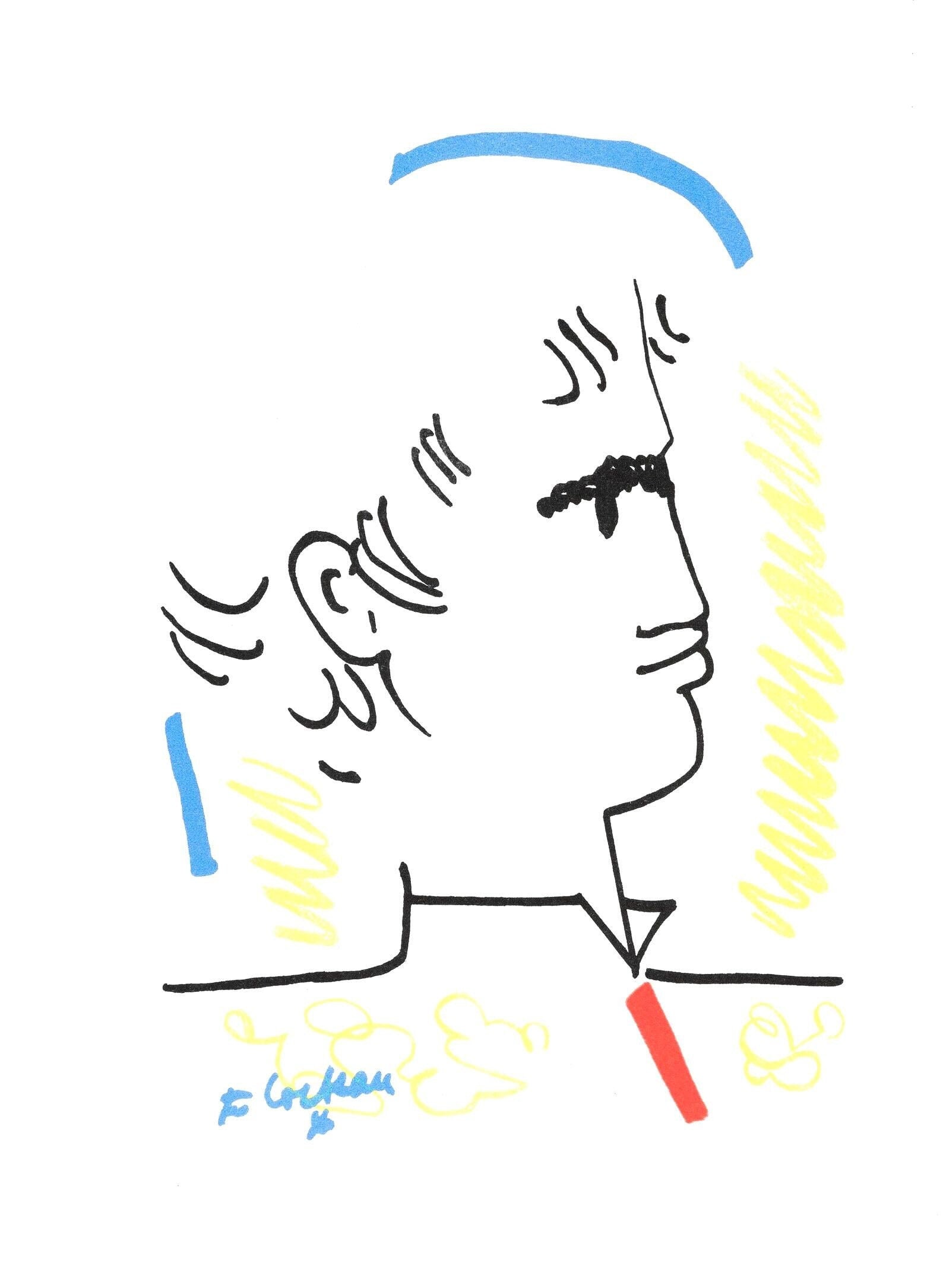 Jean Cocteau, Reflet, Taureaux, Lithographies de Jean Cocteau, Limited Edition Lithograph (1 of 4)