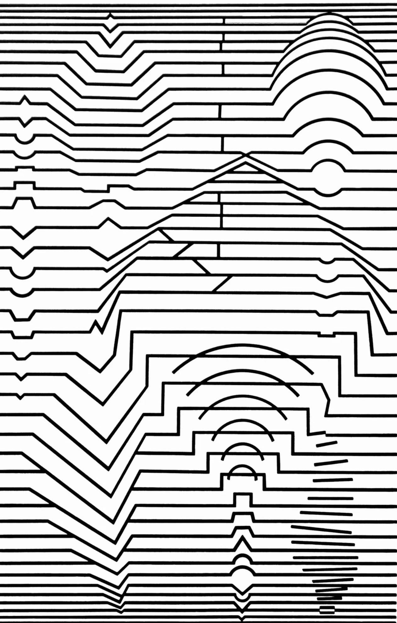 Victor Vasarely, Composition, Ondulatoires, Limited Edition Heliogravure (1 of 4)