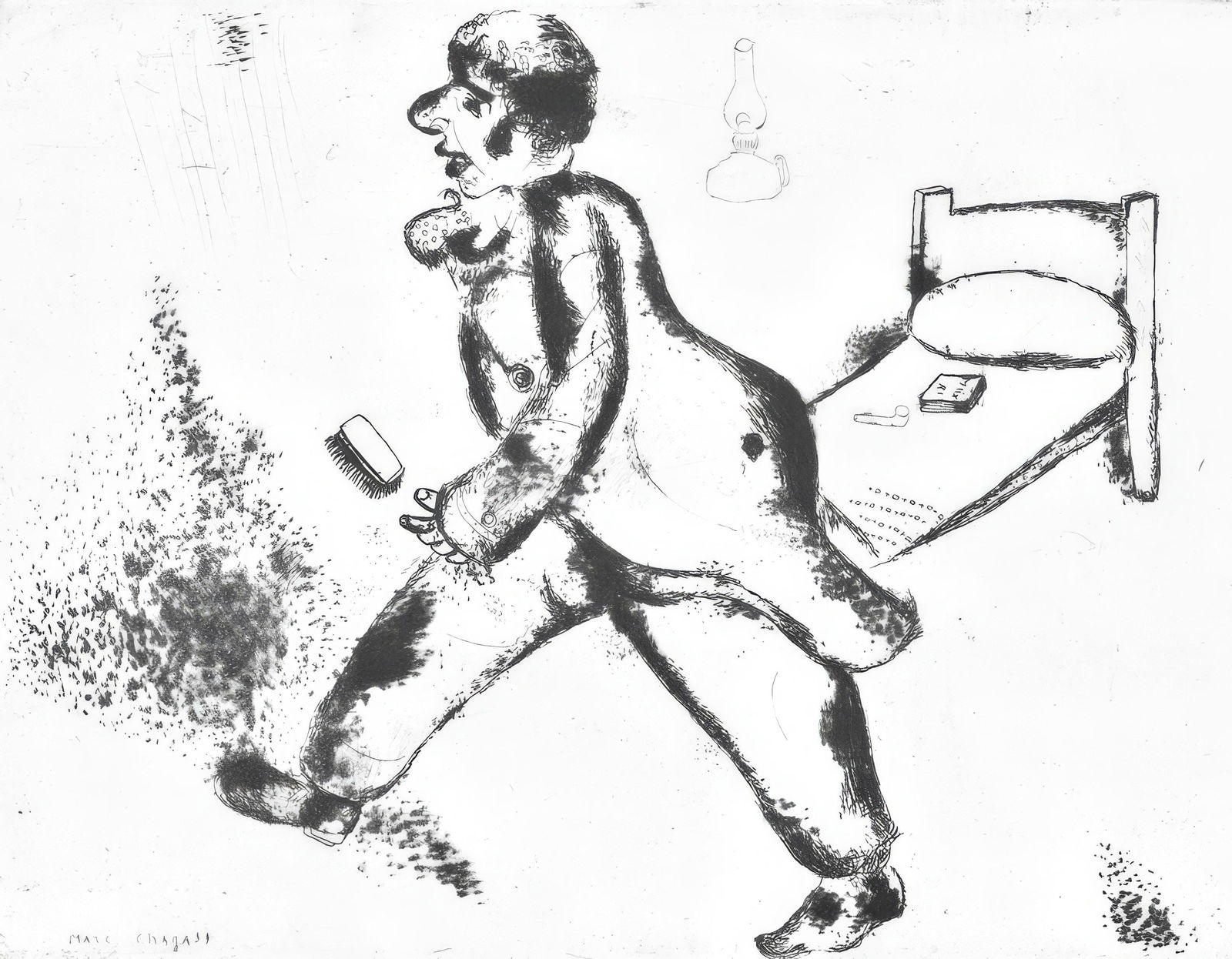 Marc Chagall, Petrouchka (Cramer 17), Nicolas Gogol, Les Ames mortes, Limited Edition Etching, (1 of 4)