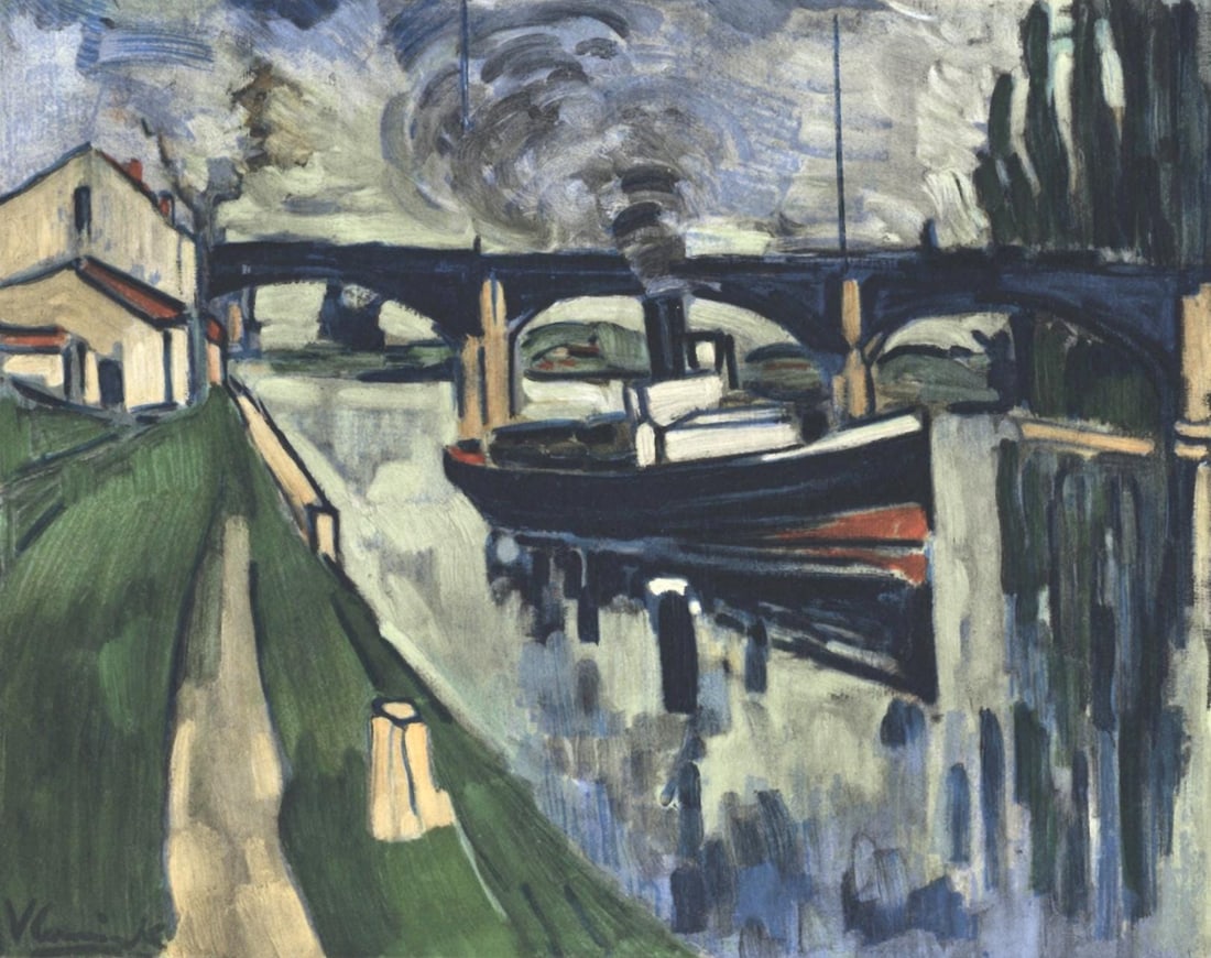 Maurice de Vlaminck, La Seine a Poissy, Vlaminck, Signed, Limited Edition Lithograph (1 of 4)