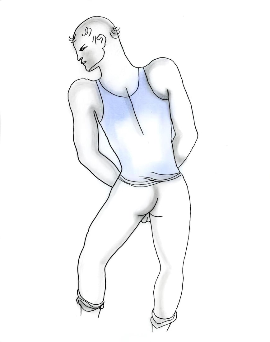 Jean Cocteau, Composition, Le Livre Blanc, Limited Edition Lithograph: Lithograph and stencil with hand coloring on velin d'Arches paper. Paper size: 11.8125 x 9.0625 inches. Excellent condition. Inscription: unsigned and unnumbered, as issued. Notes: from the folio, Le