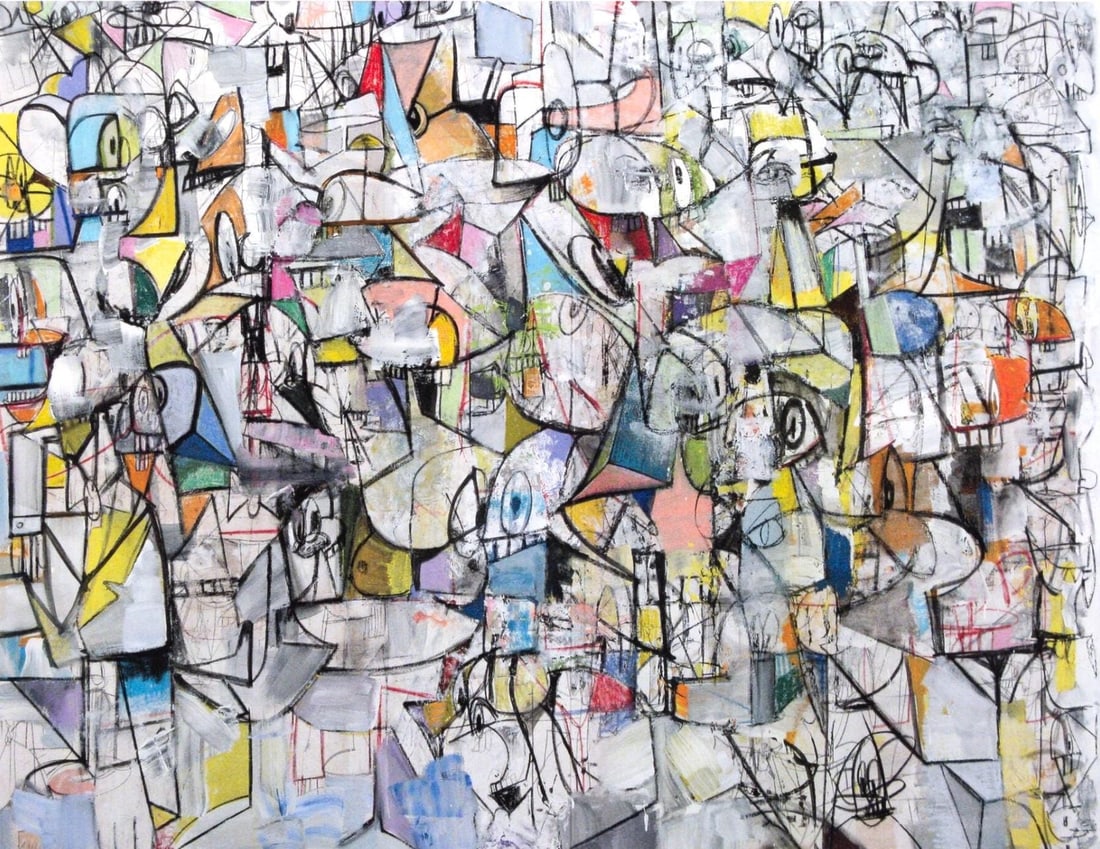 George Condo, Compression VI, Drawing Paintings, Limited Edition Four Color Process Print (1 of 4)