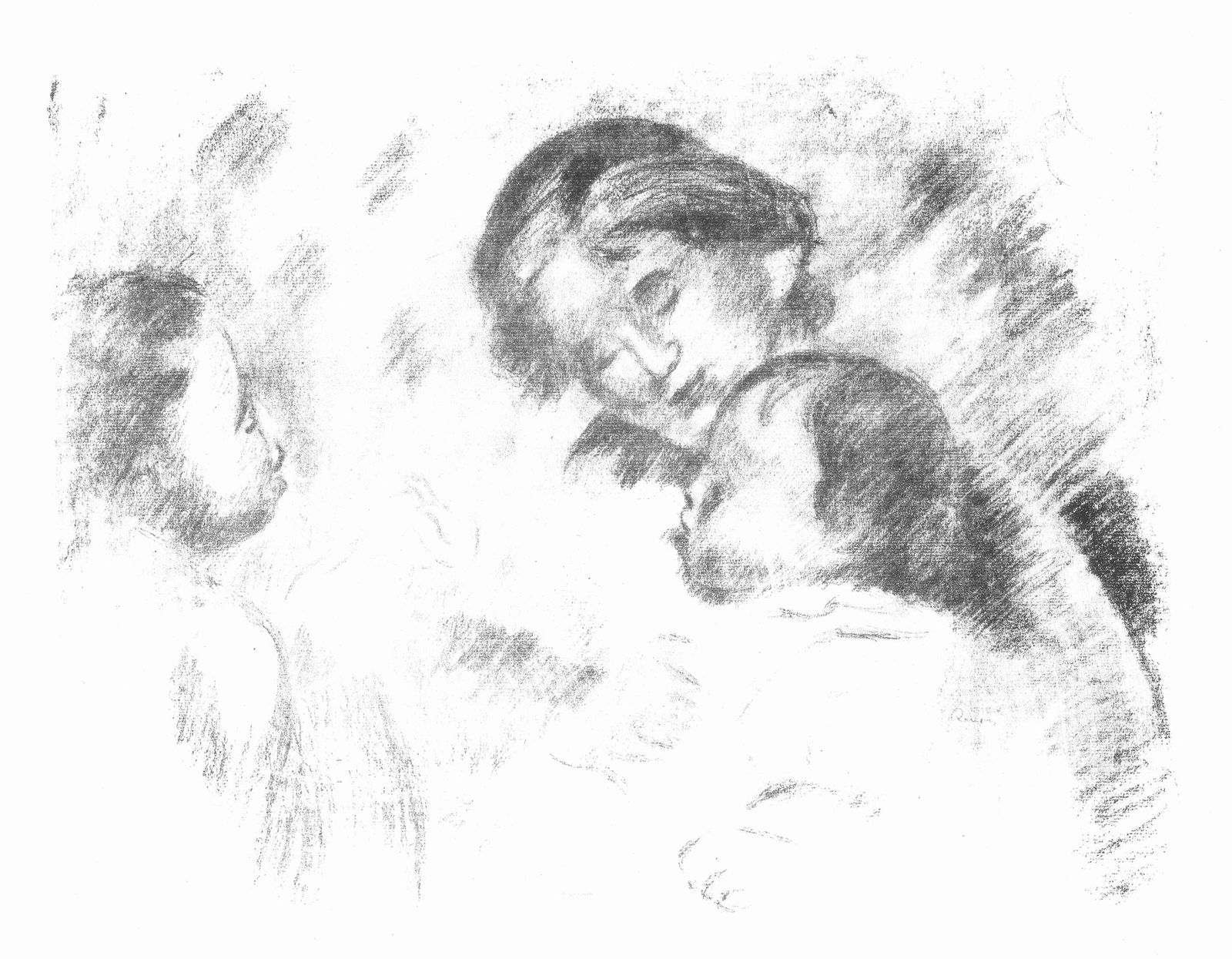 Pierre-Auguste Renoir, Mere et enfants, Les Lithographies de Renoir, Limited Edition Lithograph (1 of 4)