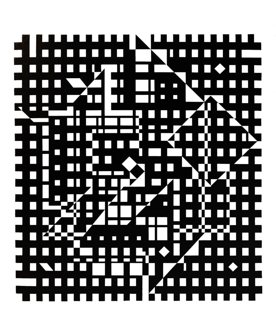 Victor Vasarely, Composition, Croisees, Limited Edition Heliogravure (1 of 4)